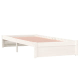 NNEVL Bed Frame White Solid Wood 92x187 cm Single Size
