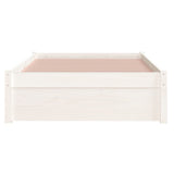 NNEVL Bed Frame White Solid Wood 92x187 cm Single Size