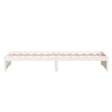 NNEVL Bed Frame White Solid Wood 92x187 cm Single Size