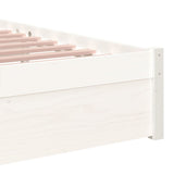 NNEVL Bed Frame White Solid Wood 92x187 cm Single Size