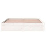 NNEVL Bed Frame without Mattress White Solid Wood 135x190 cm