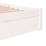 NNEVL Bed Frame without Mattress White Solid Wood 135x190 cm