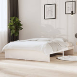 NNEVL Bed Frame without Mattress White Solid Wood 135x190 cm