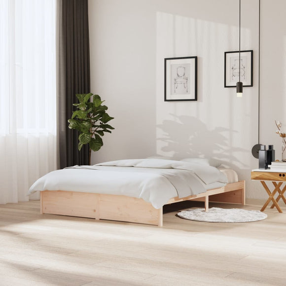 NNEVL Bed Frame without Mattress Solid Wood 150x200 cm