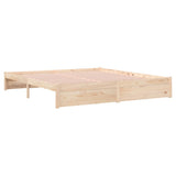 NNEVL Bed Frame without Mattress Solid Wood 183x203 cm King