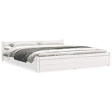 NNEVL Bed Frame without Mattress White Solid Wood 183x203 cm King