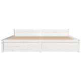 NNEVL Bed Frame without Mattress White Solid Wood 183x203 cm King