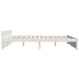 NNEVL Bed Frame without Mattress White Solid Wood 183x203 cm King