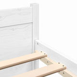 NNEVL Bed Frame without Mattress White Solid Wood 183x203 cm King