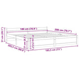 NNEVL Bed Frame without Mattress White Solid Wood 183x203 cm King