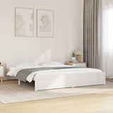 NNEVL Bed Frame without Mattress White Solid Wood 183x203 cm King