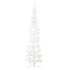 NNEVL Slim Artificial Half Christmas Tree with Stand White 240 cm