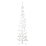 NNEVL Slim Artificial Half Christmas Tree with Stand White 240 cm
