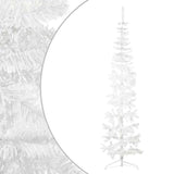 NNEVL Slim Artificial Half Christmas Tree with Stand White 240 cm