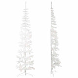 NNEVL Slim Artificial Half Christmas Tree with Stand White 240 cm