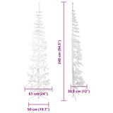 NNEVL Slim Artificial Half Christmas Tree with Stand White 240 cm