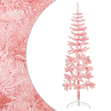 NNEVL Slim Artificial Half Christmas Tree with Stand Pink 150 cm