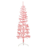 NNEVL Slim Artificial Half Christmas Tree with Stand Pink 150 cm