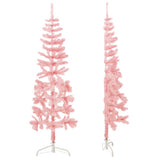 NNEVL Slim Artificial Half Christmas Tree with Stand Pink 150 cm