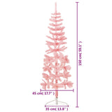 NNEVL Slim Artificial Half Christmas Tree with Stand Pink 150 cm