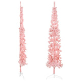 NNEVL Slim Artificial Half Christmas Tree with Stand Pink 210 cm
