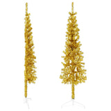 NNEVL Slim Artificial Half Christmas Tree with Stand Gold 150 cm