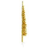 NNEVL Slim Artificial Half Christmas Tree with Stand Gold 150 cm