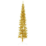 NNEVL Slim Artificial Half Christmas Tree with Stand Gold 180 cm
