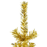 NNEVL Slim Artificial Half Christmas Tree with Stand Gold 180 cm