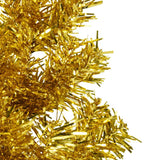 NNEVL Slim Artificial Half Christmas Tree with Stand Gold 180 cm
