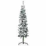 NNEVL Slim Artificial Half Christmas Tree with Flocked Snow 150 cm