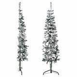 NNEVL Slim Artificial Half Christmas Tree with Flocked Snow 150 cm