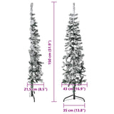 NNEVL Slim Artificial Half Christmas Tree with Flocked Snow 150 cm