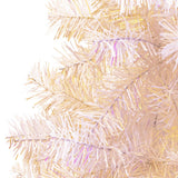 NNEVL Artificial Christmas Tree with Iridescent Tips White 210 cm PVC