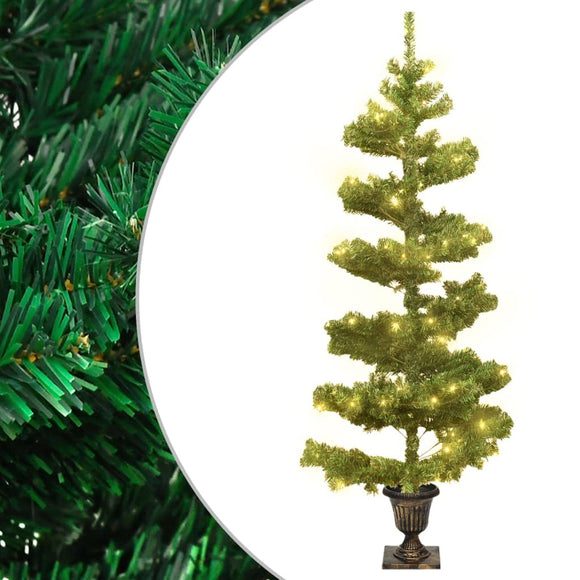 NNEVL Swirl Pre-lit Christmas Tree with Pot Green 120 cm PVC
