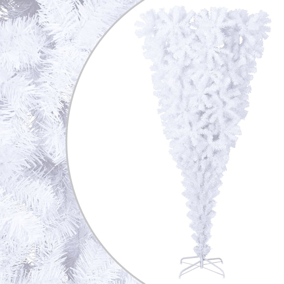NNEVL Upside-down Artificial Christmas Tree with Stand White 180 cm
