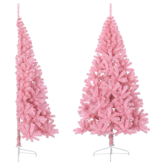 NNEVL Artificial Half Christmas Tree with Stand Pink 210 cm PVC