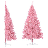 NNEVL Artificial Half Christmas Tree with Stand Pink 240 cm PVC