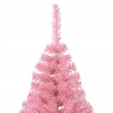 NNEVL Artificial Half Christmas Tree with Stand Pink 240 cm PVC
