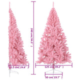 NNEVL Artificial Half Christmas Tree with Stand Pink 240 cm PVC