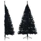 NNEVL Artificial Half Christmas Tree with Stand Black 180 cm PVC