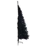 NNEVL Artificial Half Christmas Tree with Stand Black 180 cm PVC