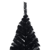 NNEVL Artificial Half Christmas Tree with Stand Black 180 cm PVC