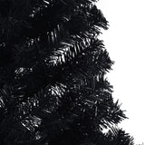 NNEVL Artificial Half Christmas Tree with Stand Black 180 cm PVC