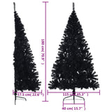 NNEVL Artificial Half Christmas Tree with Stand Black 180 cm PVC
