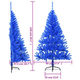 NNEVL Artificial Half Christmas Tree with Stand Blue 150 cm PVC