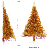 NNEVL Artificial Half Christmas Tree with Stand Gold 150 cm PET