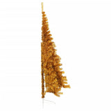 NNEVL Artificial Half Christmas Tree with Stand Gold 210 cm PET