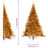 NNEVL Artificial Half Christmas Tree with Stand Gold 210 cm PET