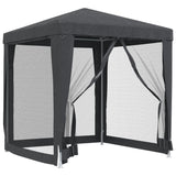 NNEVL Party Tent with 4 Mesh Sidewalls Anthracite 2x2 m HDPE
